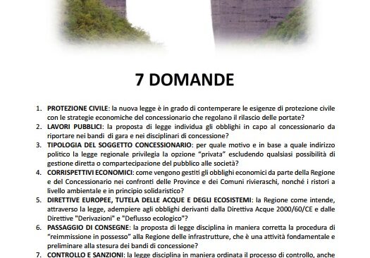 Lazio, 7 domande sull’acqua